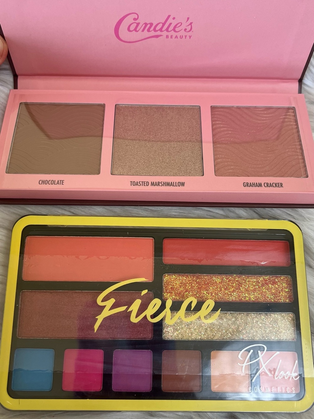 Candie’s Parlor contour palette S’mores, Prolux "Fierce" vibrant Eyeshadows 2pc